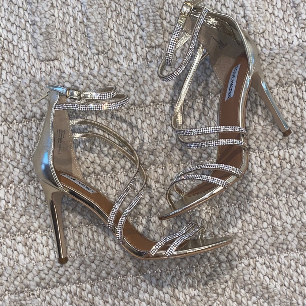 Steve Madden Metallic Strappy Heels